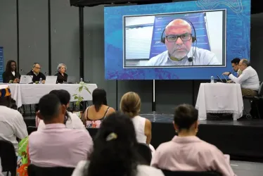  La comparecencia del exjefe paramilitar Salvatore Mancuso a través de videoconferencia, hoy en Monterí