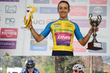 Diana Carolina Peñuela (arriba), Luisa Fernanda Naranjo (izquierda) y Yuri Marcela Alzate lideran la lista de las caldenses en la Vuelta.
