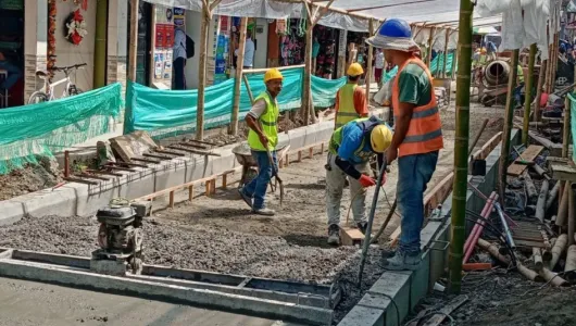 Obras del Bulevar de la 7 de Chinchiná avanzan en un 80%