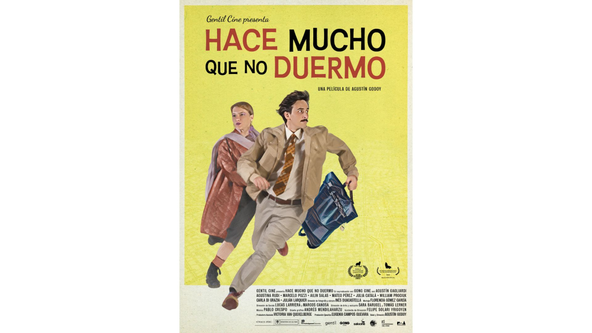 Póster de la película Hace mucho que no duermo, del director colomboargentino, Agustín Godoy.