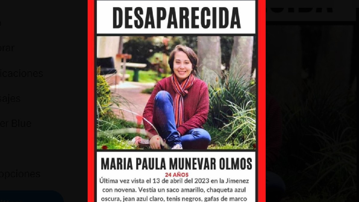 Con este cartel, sus seres queridos y conocidos adelantaban una fuerte campaña de búsqueda en Bogotá.
