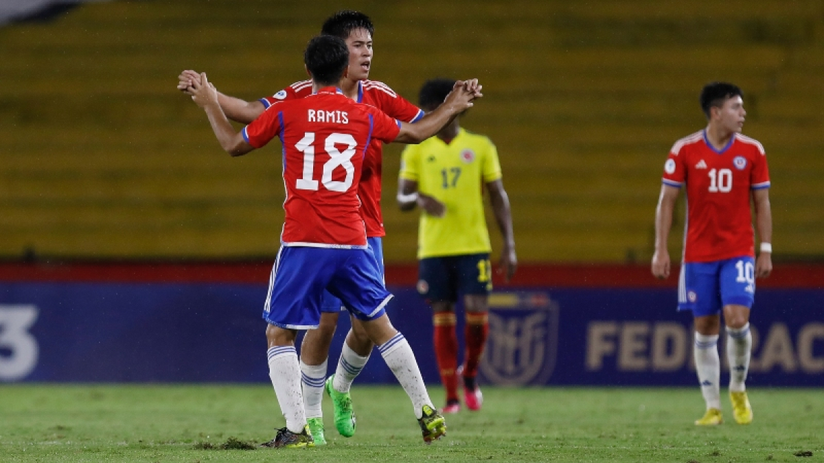 Celebración de los jugadores chilenos. 
