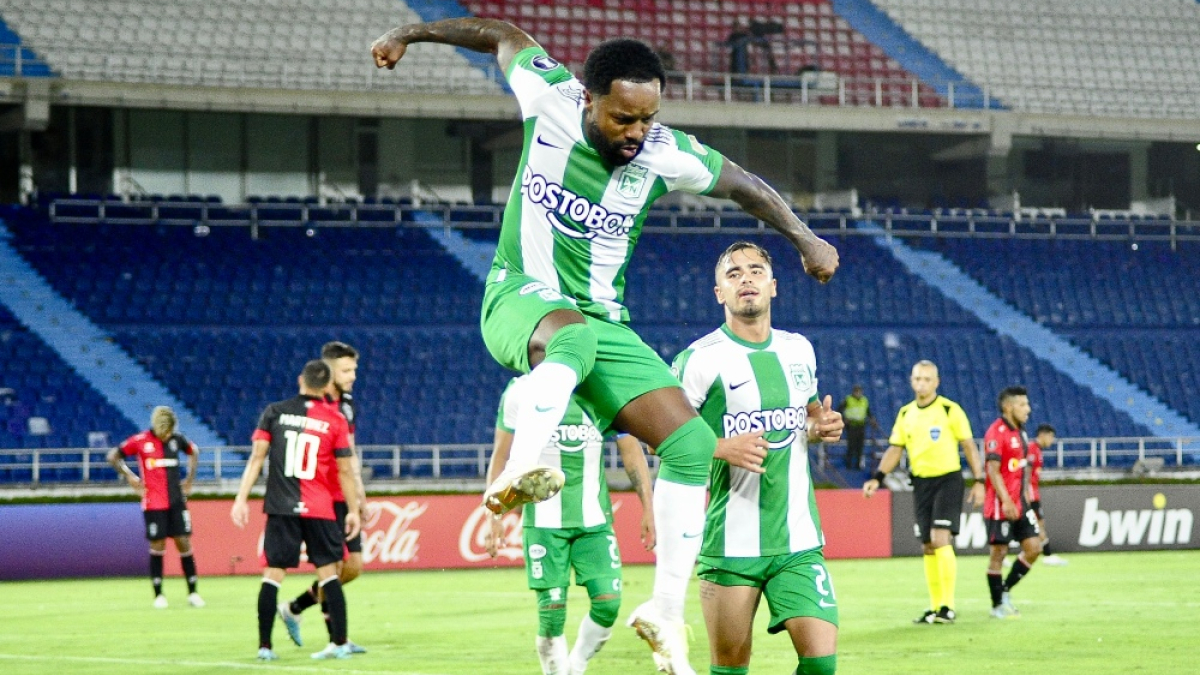 El experimentado jugador Dorlan Pabón ha anotado todos los goles verdolagas en la actual Copa Libertadores. En la primera fecha marcó un doblete ante Patronato y en la segunda logró un hat-trick contra Melgar.