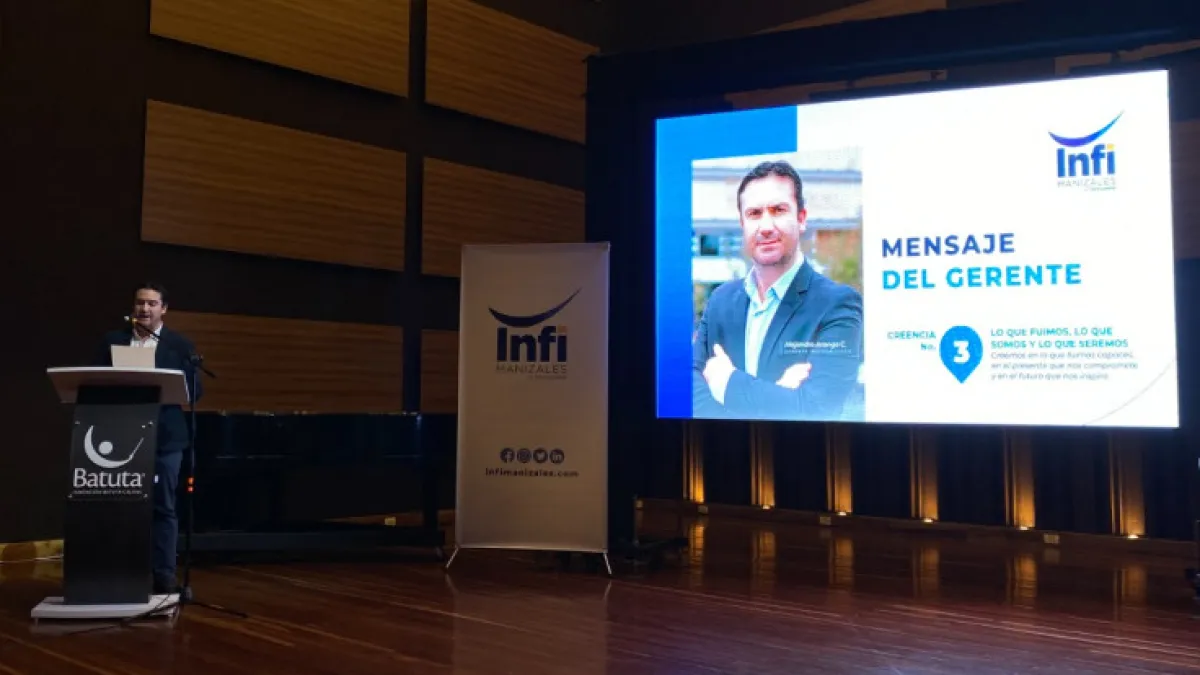 El gerente de Infimanizales, Alejandro Arango Castro en la presentación de resultados de Infimanizales.