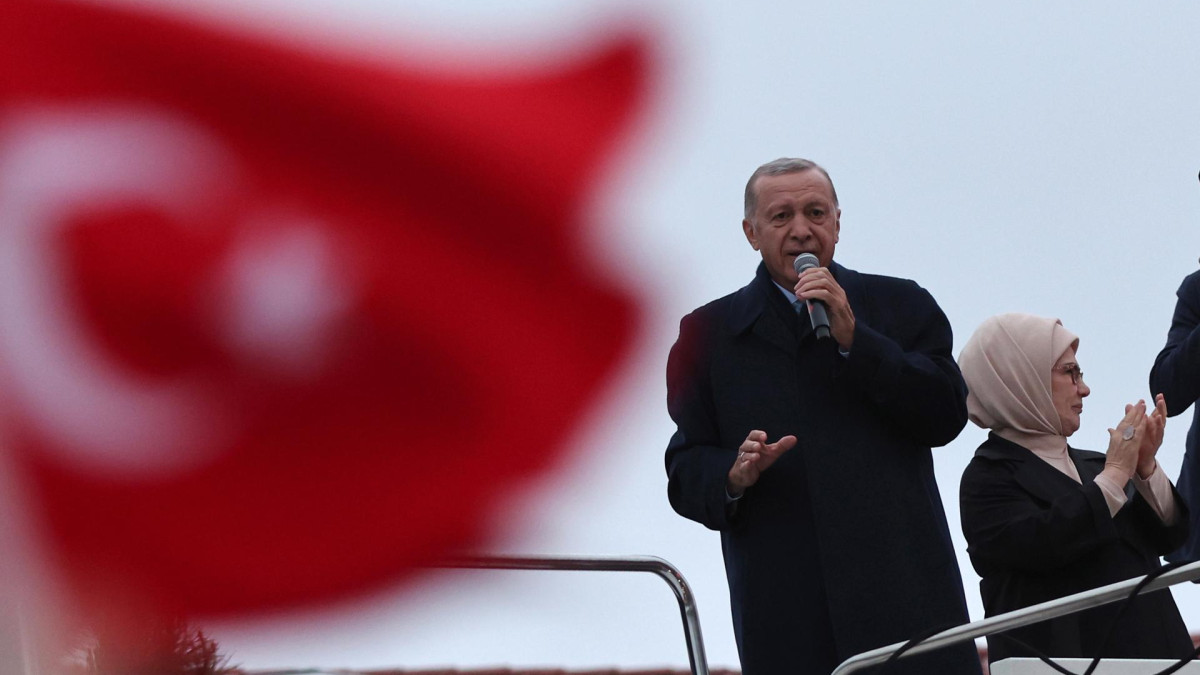 Recep Tayyip Erdogan es el presidente turco desde el 2014. En la foto, el líder político dando su discurso de victoria en Estambul.