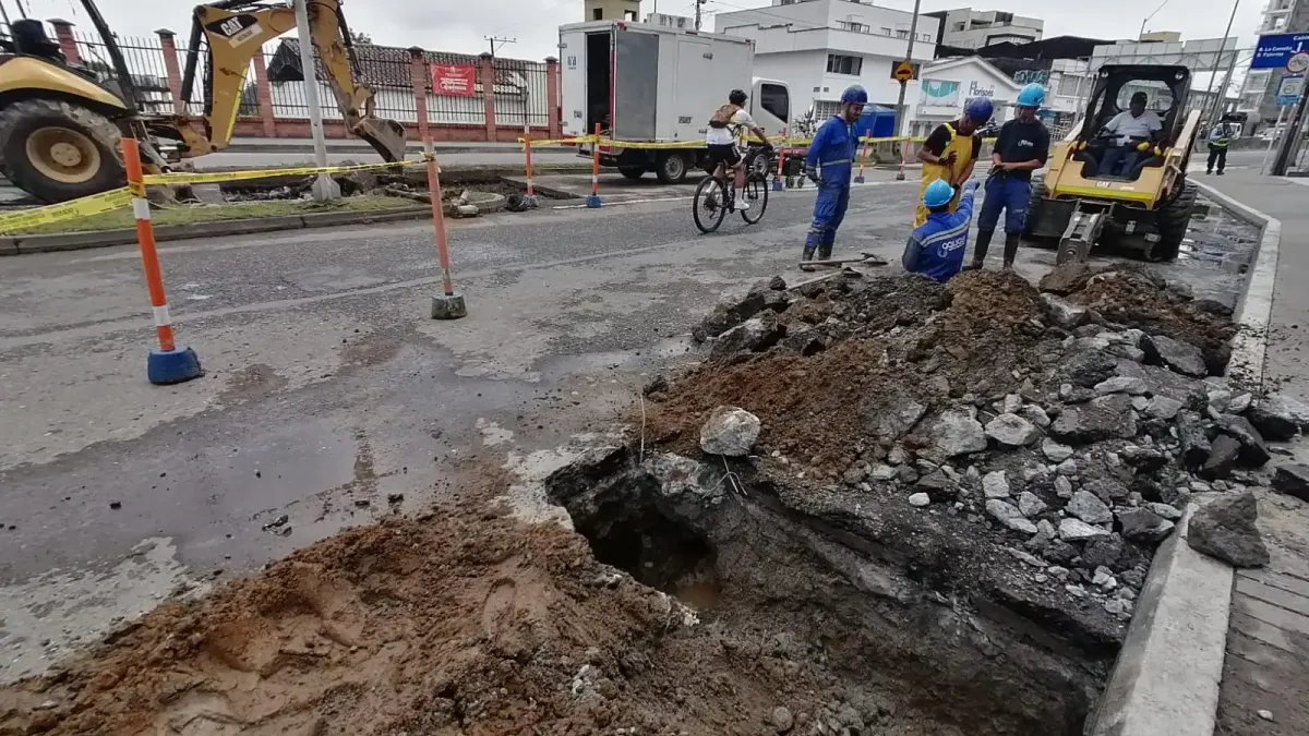  Zona donde se está realizando la reparación en Milán. 