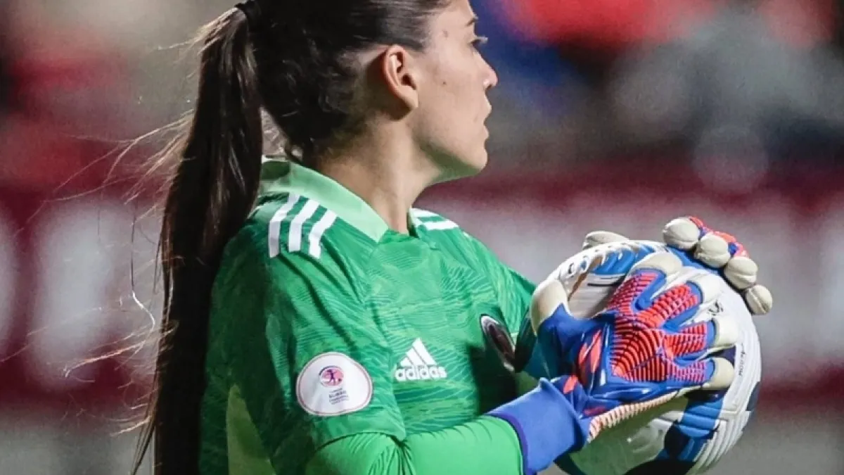 Ella es Natalia Giraldo, la pensilvanense que juega con el América de Cali. Hoy tienen el segundo juego de la final con Santa Fe.