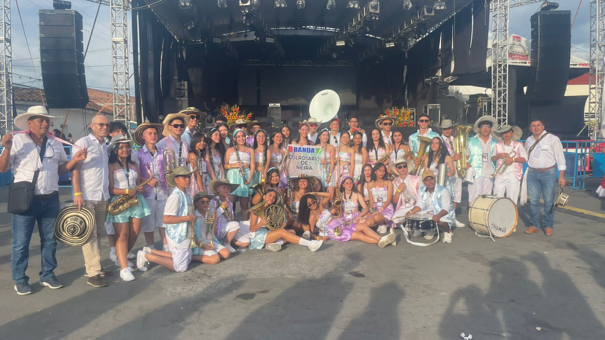 La Banda de la Institución Educativa Neira que obtuvo el tercer puesto en San Pedro (Valle del Cauca).