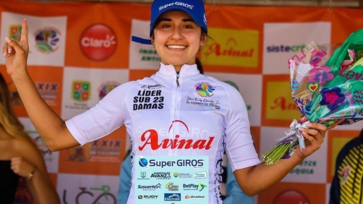 Natalia Carmona, del equipo Supergiros - Alcaldía de Manizales - Gobernación de Caldas - Susuerte, fue tercera en la etapa de ayer y también ocupa el tercer lugar en la general.