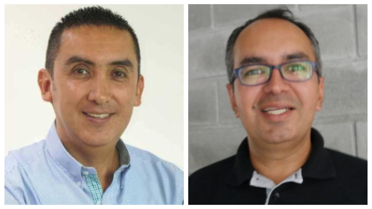 A la derecha el alcalde de Chinchiná, Eduardo Grisales, y a la izquierda el de Palestina, Mauricio Jaramillo. 