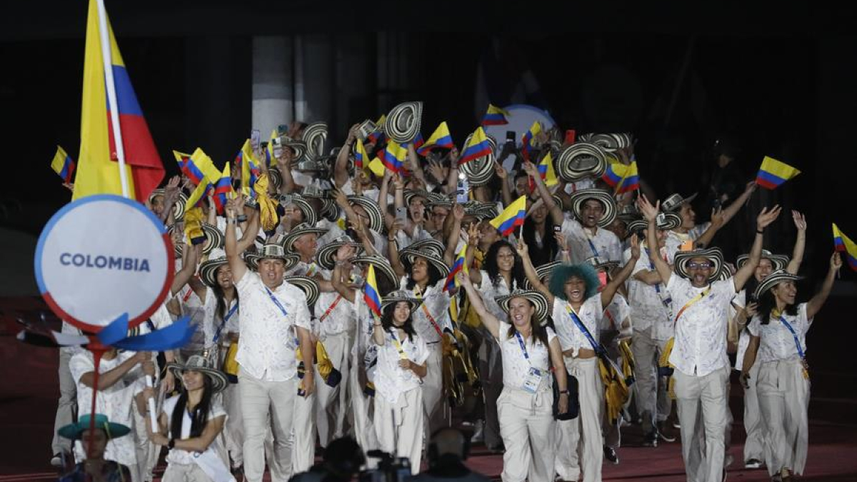Delegación de deportistas colombianos en Chile.