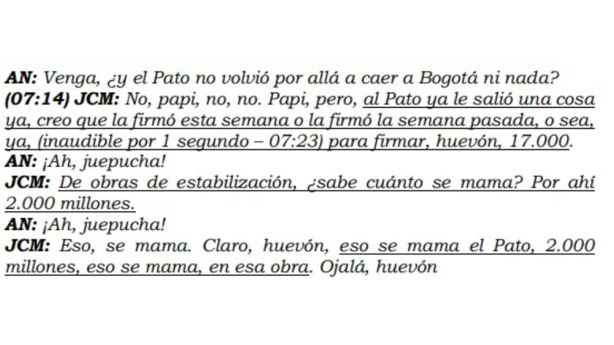 Llamada interceptada entre Juan Carlos Martínez y Alejandro Noreña, donde se habla del proyecto de Manizales.