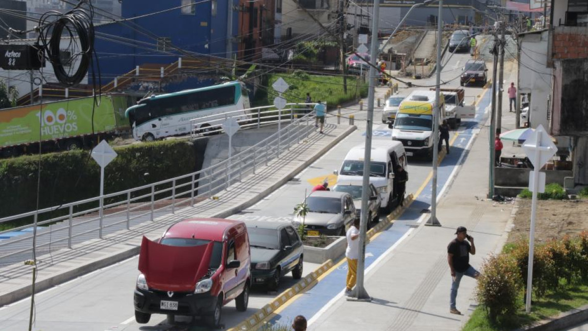Así se ven hoy las obras del Bulevar en el sector de la Universidad de Manizales.