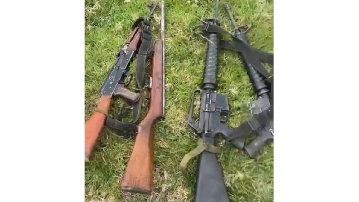 Armas incautadas a guerrilleros de la Segunda Marquetalia