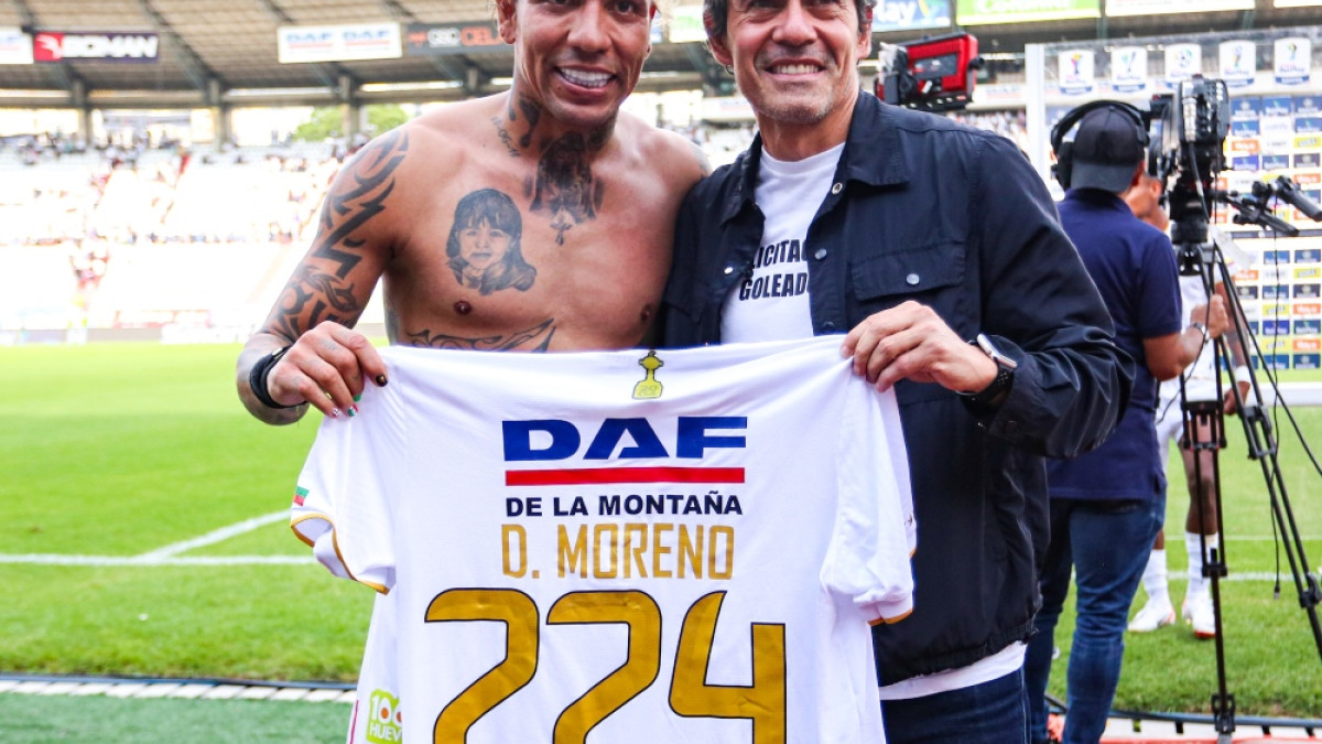 Dayro Moreno y Sergio Galván, máximos goleadores del fútbol colombiano. Los dos suman 224 anotaciones.