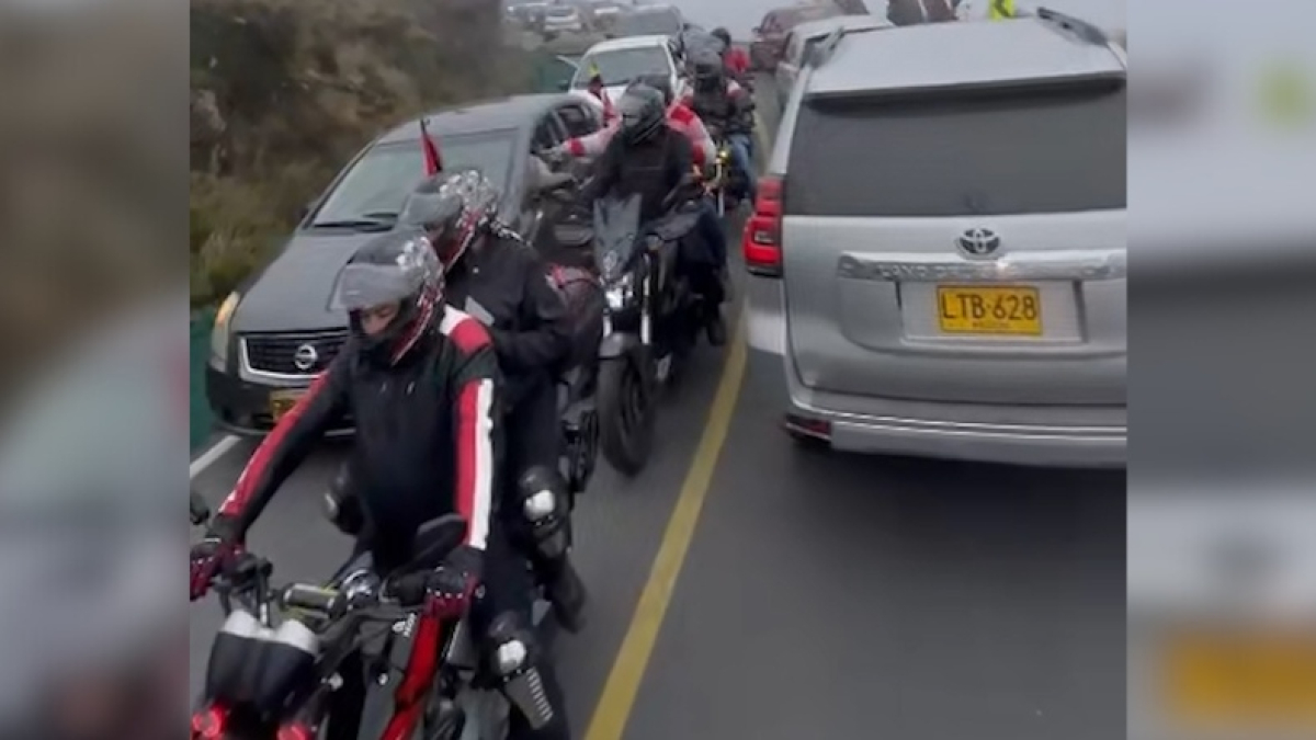 Trancón en la vía Manizales-Murillo