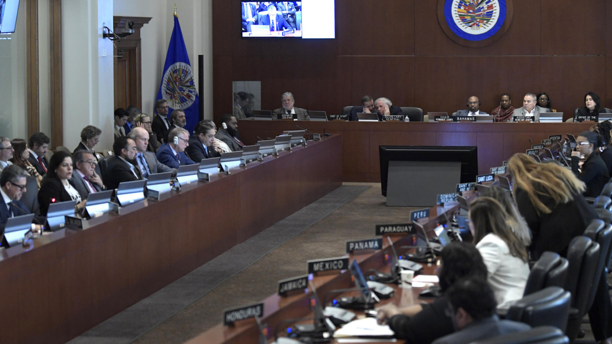 Fotografía de una reunión del Consejo Permanente de la Organización de los Estados Americanos (OEA) este martes en la sede del organismo en Washington (Estados Unidos).