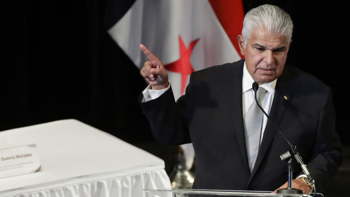 José Raúl Mulino habla en el acto donde fue proclamado como presidente electo