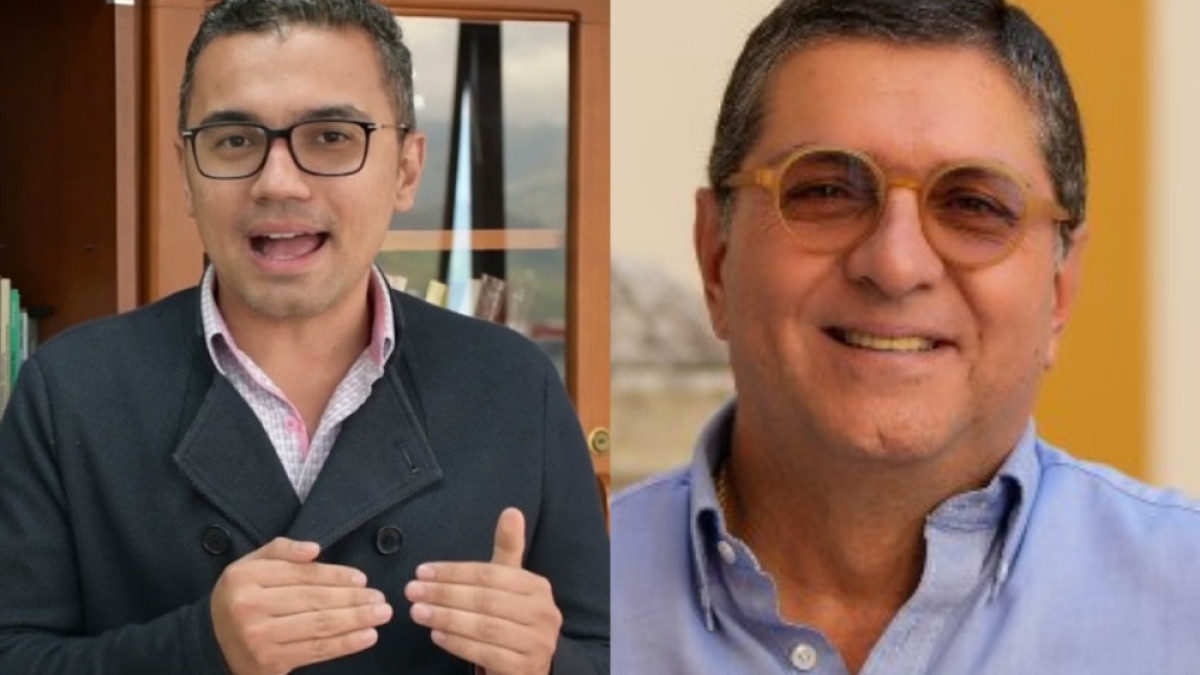 Jhon Alexánder Alzate, secretario de Hacienda de Caldas, y Luis Roberto Rivas, diputado de Caldas.