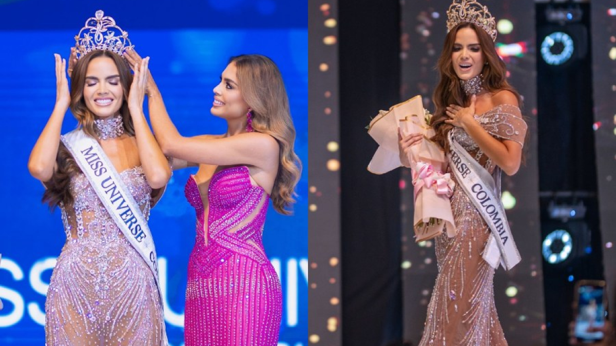 Daniela Tolosa Rocha recibió la corona de manos de la Miss Universo Colombia 2023, Camila Avella.