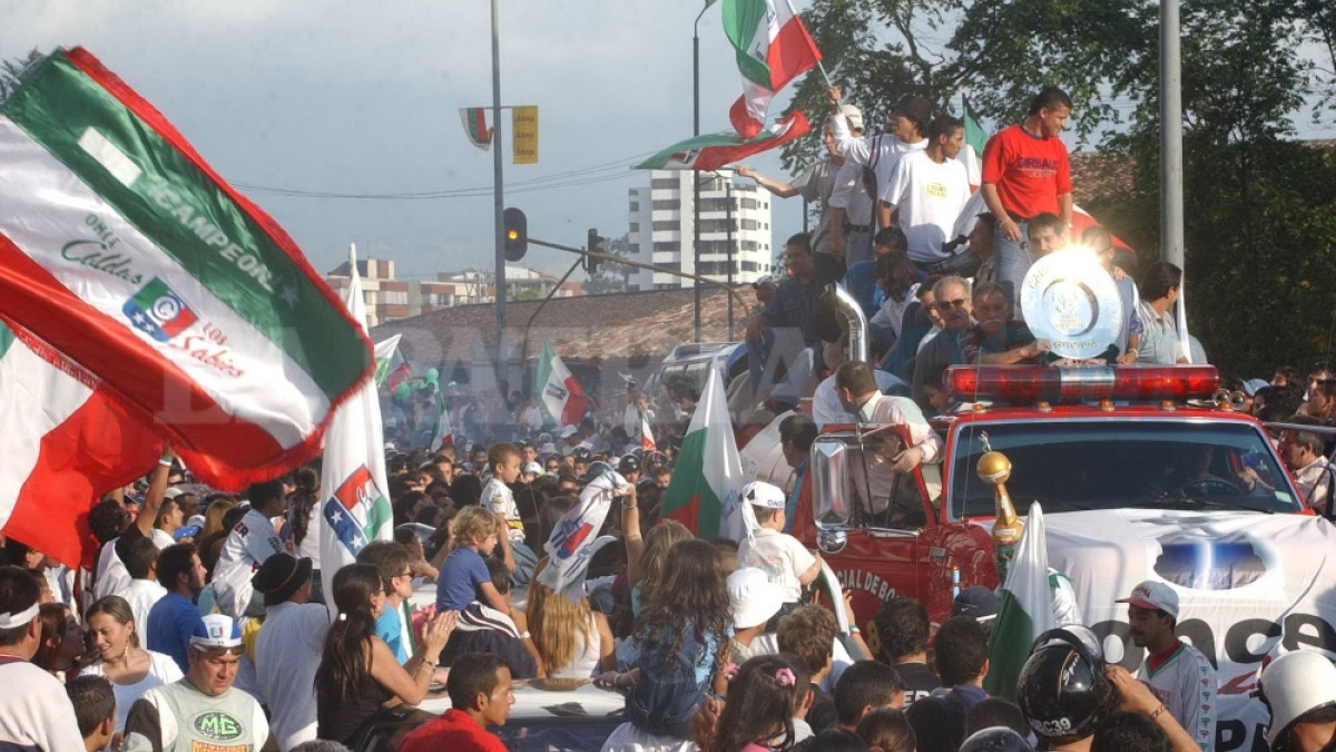 Celebración en Manizales Copa Libertadores de América del Once Caldas