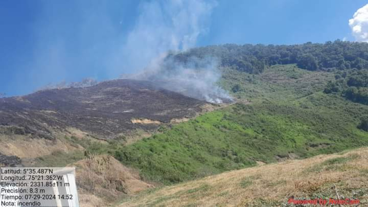 Parte de lo incendiado.
