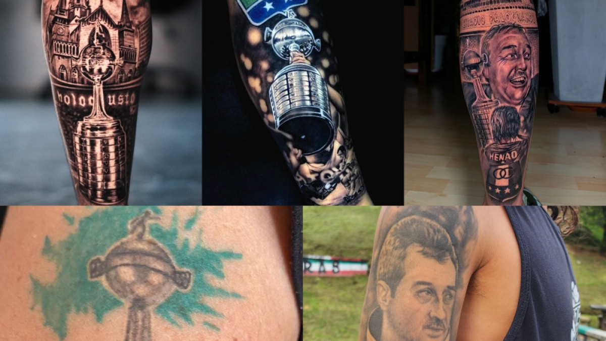 Estos son algunos de los tatuajes de hinchas del Once Caldas en honor al título de la Copa Libertadores. 