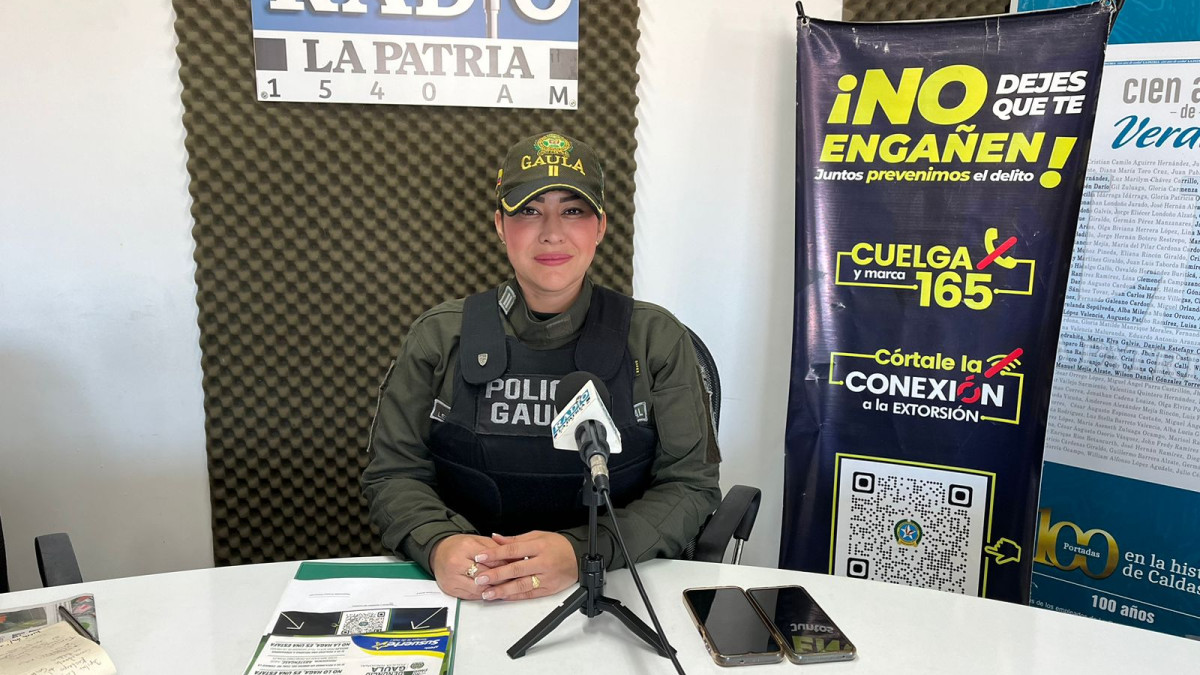 Teniente Lady Johana García, subcomandante del Gaula Caldas. 
