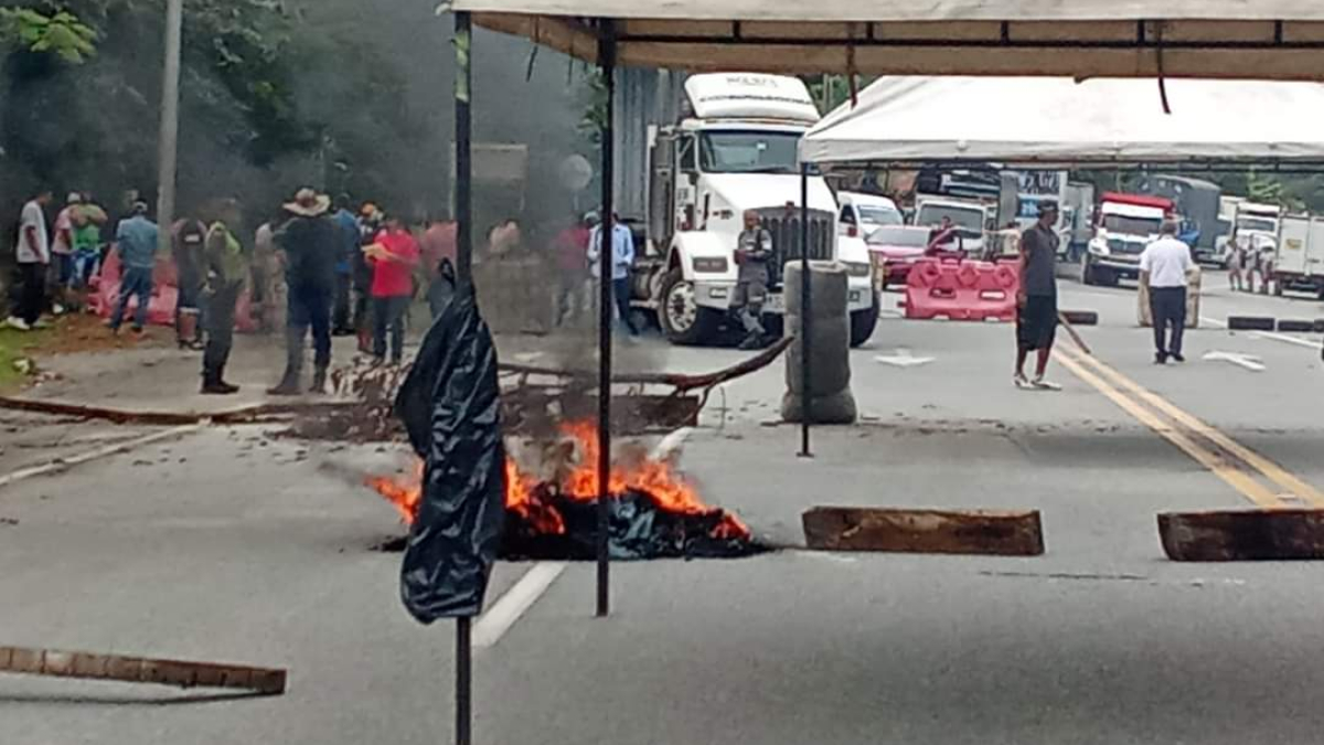 Sector donde se realiza la protesta, El Planchón en La Pintada (Antioquia), en la vía Manizales - Medellín. 