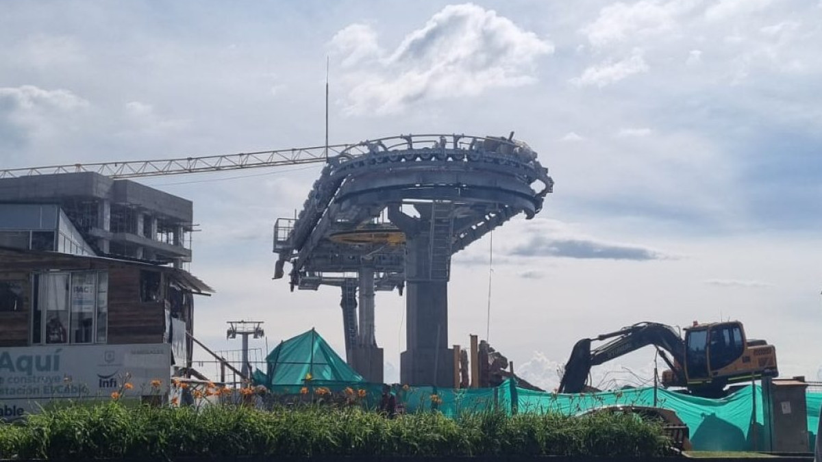 La futura estación El Cable, de la Línea 3 del cable aéreo de Manizales. 