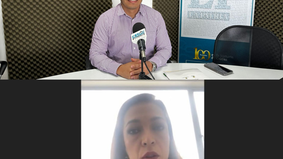 Secretario de Planeación de Caldas, Carlos Ándensor García, y Angélica María Orozco, gerente de la Cámara Colombiana de Construcción (Camacol).