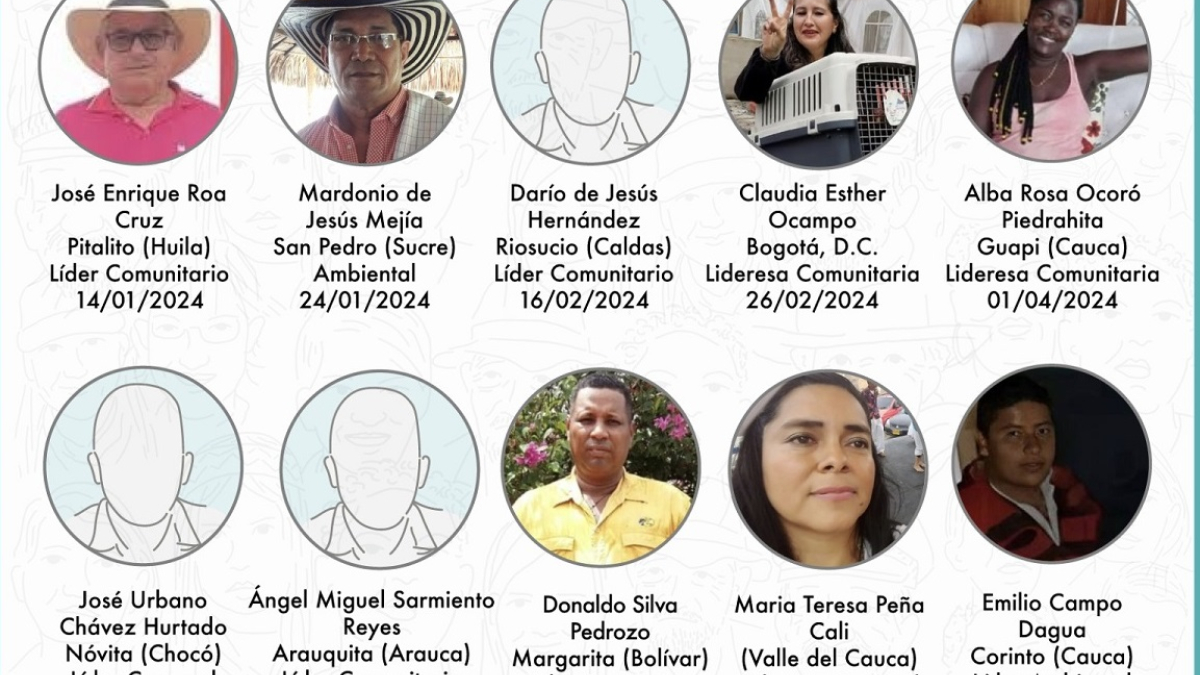 10 personas entraron a conformar la lista de líderes sociales muertos este año en Colombia.