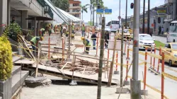 En el bulevar la 19: tres frentes de obras y el 5% de avance 