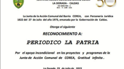 Supimos que: Reconocimiento a LA PATRIA