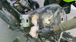 Incautan cocaína camuflada en el tanque de gasolina de una moto en San José (Caldas)