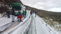 Maravillados con la vía a Murillo (Tolima) teñida de blanco 