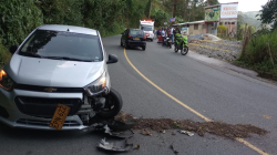 Accidente en la vía Manizales - Chinchiná: una persona lesionada