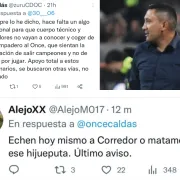 "Echen hoy mismo a Corredor o matamos a ese...": amenazaron al técnico del Once Caldas