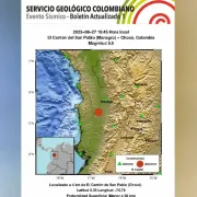 Temblor en el Chocó de 5.5 de magnitud se sintió en Manizales y Caldas