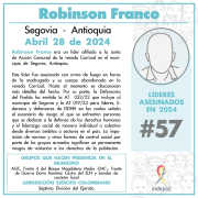 Asesinan a un líder social en Segovia (Antioquia), el tercero del país en cuatro días