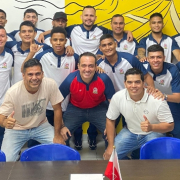 Liga Nacional de Fútbol Sala: alcalde de La Dorada recibió al Atlético
