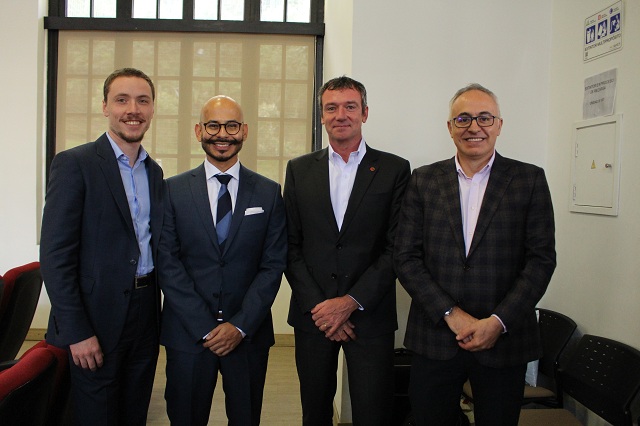 Vicente Gosset, David Agudelo, Michel Morí, director de Transformación Veolia Colombia-Panamá; y Juan Carlos Quintero, gerente de Emas by Veolia.