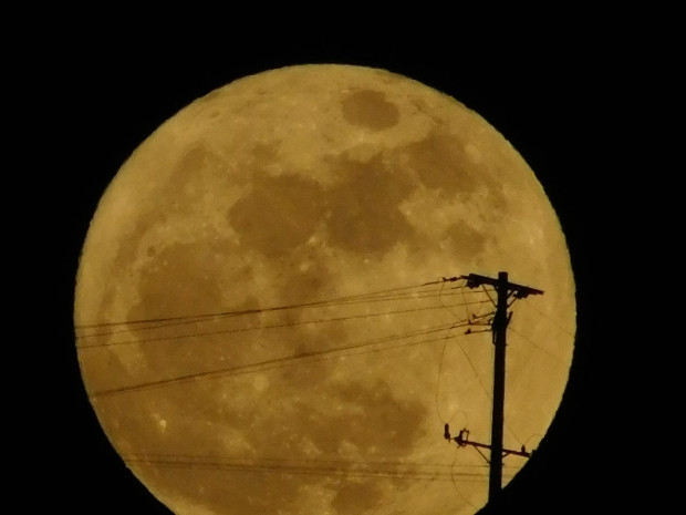 Gerardo Quintero S. fotografió la Superluna azul del pasado jueves desde su casa en el barrio Laureles de Manizales.