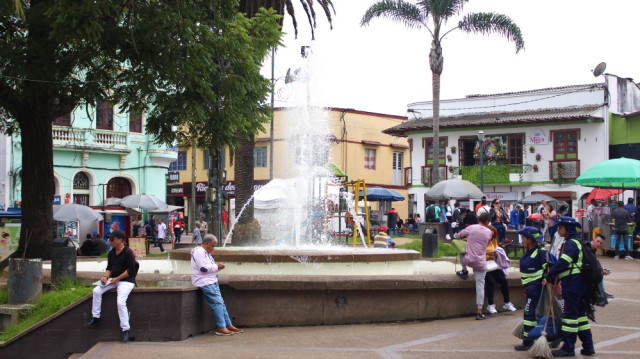 Fuente ubicada en el Parque Caldas.