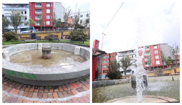 Antes: Así estaba la fuente del Parque Benjamín López.