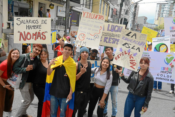 Los estudiantes de varias universidades de Caldas también respaldaron la conmemoración del 1 de Mayo.