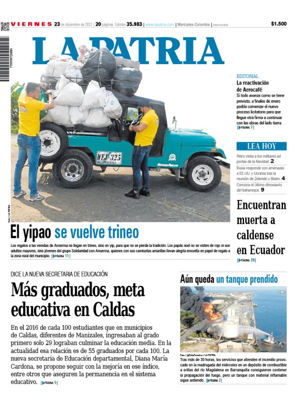 Portada 23 de diciembre del 2022