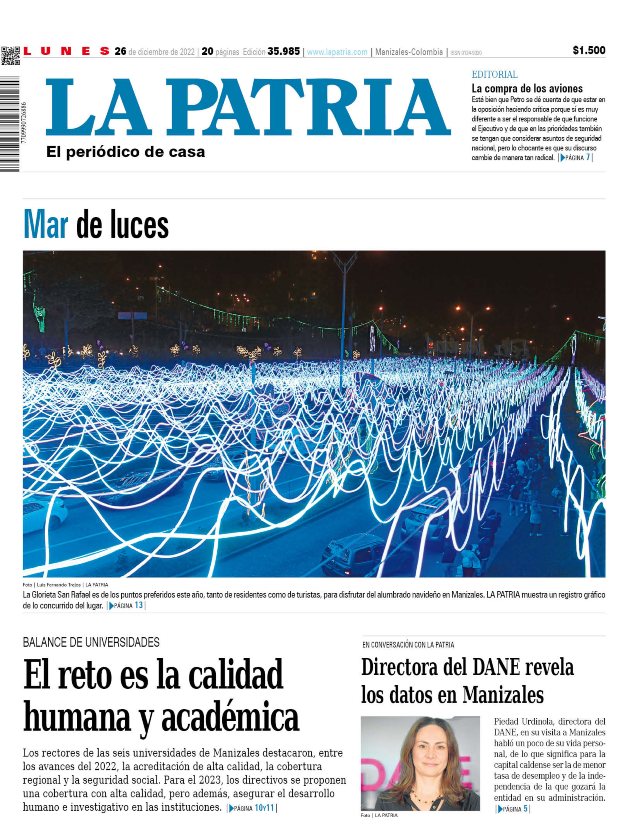 Portada 26 de diciembre del 2022