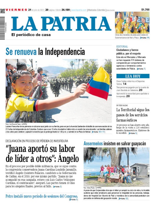 Portada 21 de julio del 2023