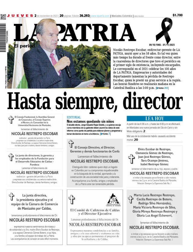 Portada 2 de noviembre del 2023